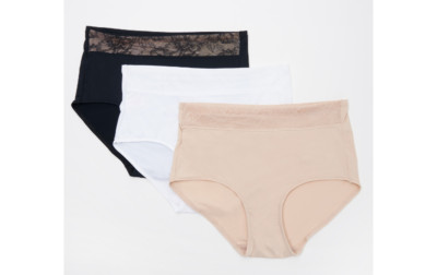 Breezies Lace Essentials Set of 3 Full Brief Panties Basic Medium A367383
