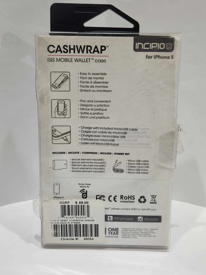 Funda Cartera iPhone 5/5s - Incipio Cashwrap ISIS en Rosa - (NUEVA) - ¡GRAN OFERTA! Foto 3 de 4