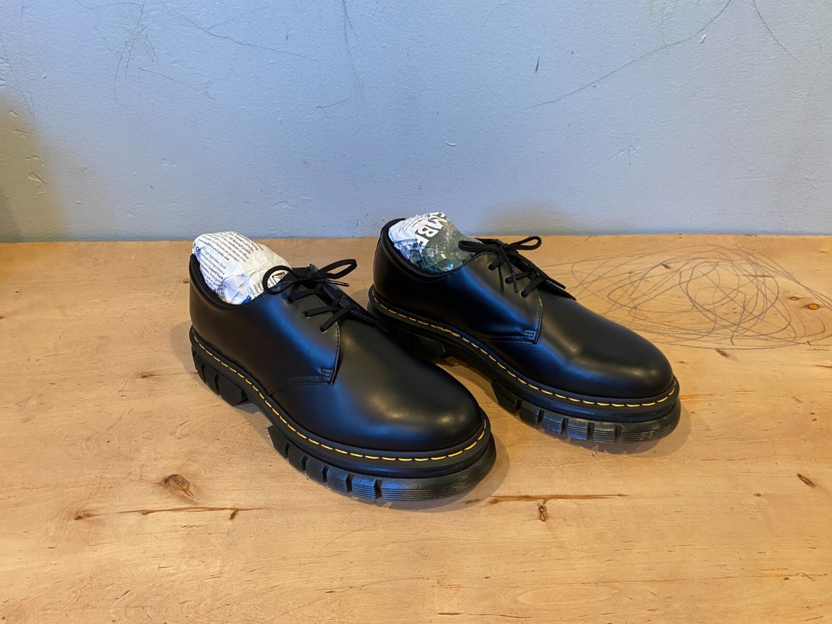 NWOT/B Dr. Martens Rikard 31 Oxford Shoes , Polished Smooth Black 