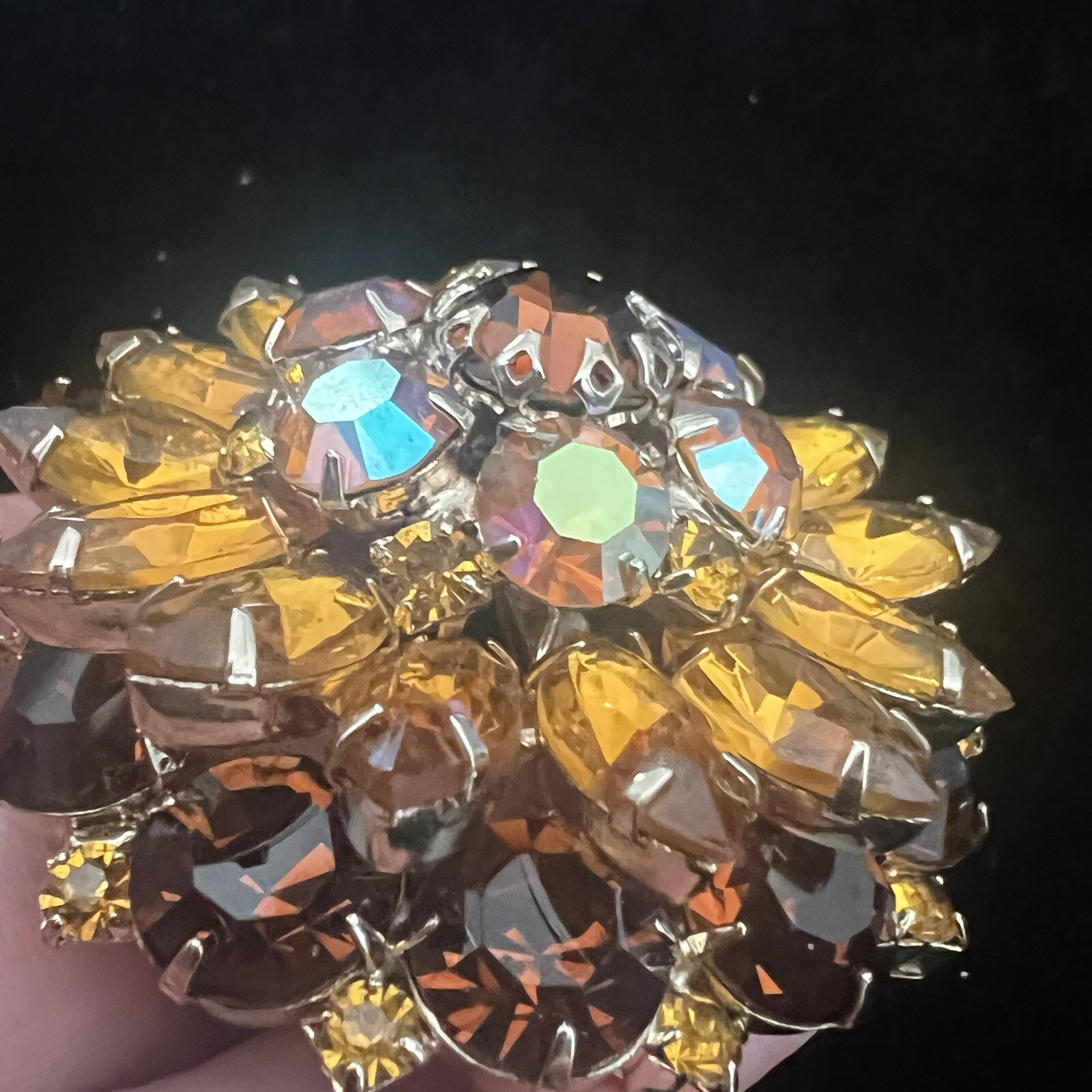 Beautiful Triple Layer Amber Colored Rhinestone B… - image 11