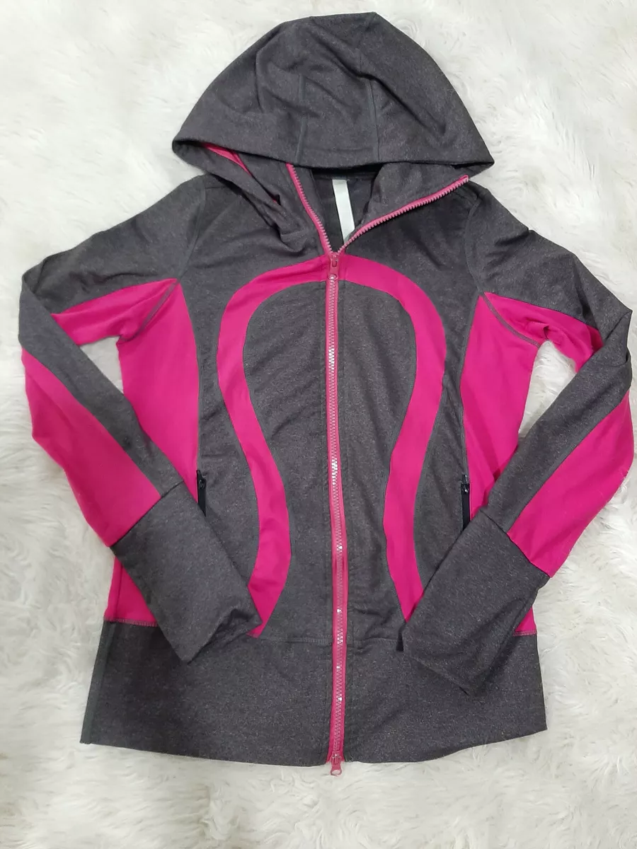 Lululemon Athletica Pink-Grey Zip-Up Jacket Siz 8