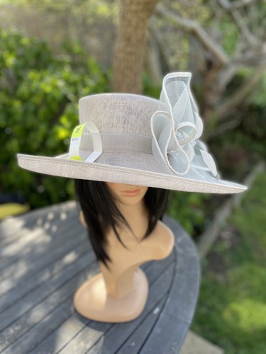GREY WEDDING ASCOT HAT FORMAL OCCASION 