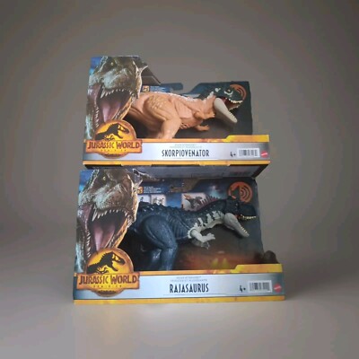 Mattel Jurassic World Dominion Roar Strikers Skorpiovenator- Rajasaurus Dinosaur