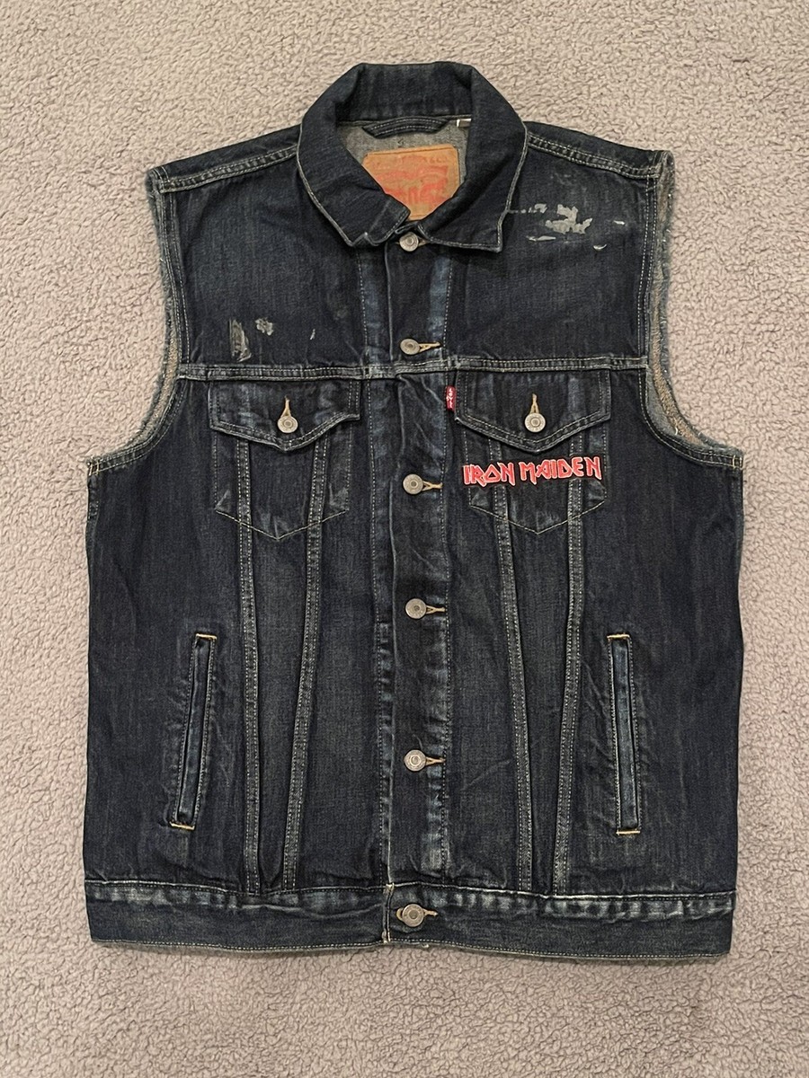 Vintage Levi's Denim Vest Iron maiden Killers 80s 90s Y2k Heavy