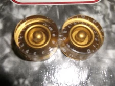 NEW - Set of 2 Speed Knobs For Guitar, #0-11 - GOLD