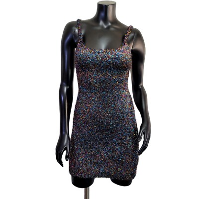 fuzzy bodycon dress Rehab Brand Womens S Colorful Tinsel Mini Cocktail Zipper;Waist Size:6 US/ AGE 1-4 Years/Toddler Knitted dresses reporting_status:markdown navy gold dress Sexy