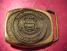 WISCONSIN STATE PATROL 50 TH ANNIVERSARY BELT BUCKLE GOLD