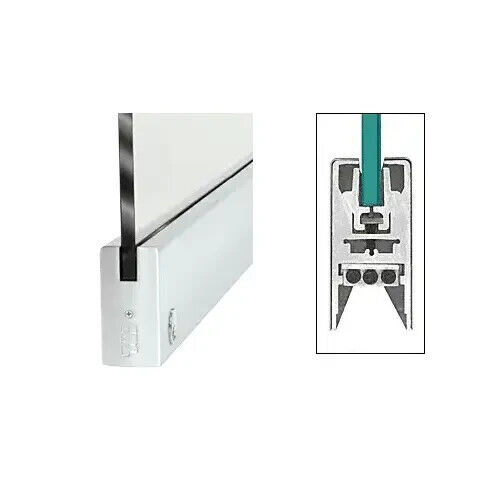 C.R. Laurence Satin Anodized 1/2" Glass 4" Square Door Rail 35-3/4" DR4SSA12SL - Foto 2 di 2
