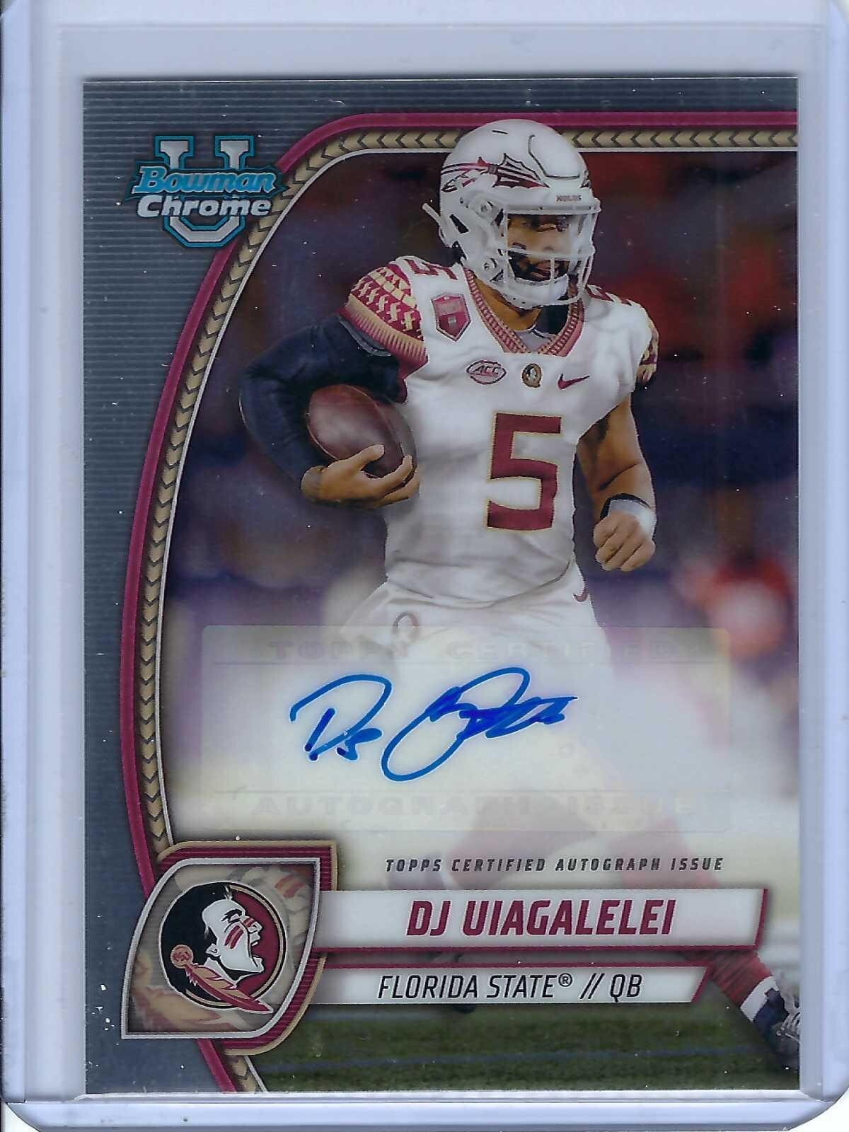 2024 BOWMAN UNIVERSITY CHROME DJ UIAGALELEI ROOKIE CARD # PA-DUI AUTO
