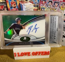 308/399 GREEN 2011 BOWMAN PLATINUM PROSPECTS KYLE SEAGER AUTO CGS 9.5 HOLO READ