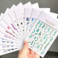 Gold Plated Marble Stripes Nail Stickers Color Block Stripes Geometric Figures