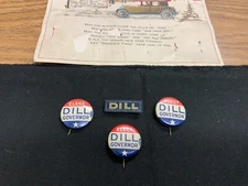 1928 New Jersey Gubernatorial Election Buttons Lot Of 3 Buttons & 1 Pin.