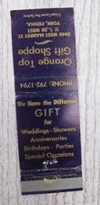 Orange Top Gift Shoppe York Pennsylvania Gifts For All Vintage Matchbook Cover