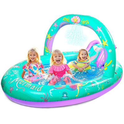 #ad Splash and Slide Mermaid Backyard Pool for Kids $82.49