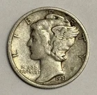 1931 D Mercury Dime 10¢ (90% Silver) ~ AU