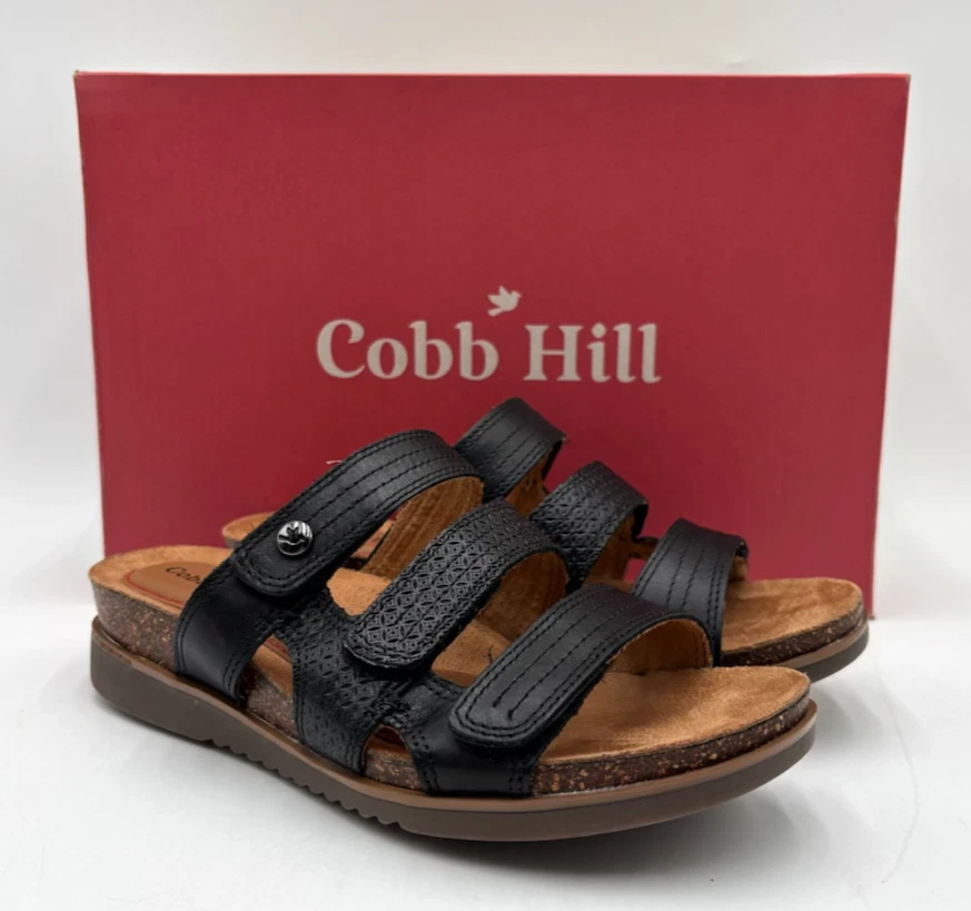 Cobb Hill CH MAY SLIDE CI7775 Women's NEW Slide Sandal Black Multiple Sizes NIB