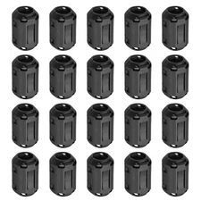 20 Pcs Ferrite Filter Ring Core Cable Clip ID 13mm Regular Styles, Black