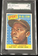 1958 Topps 488 Hank Aaron Sgc 88 Home Run King Fantastic Color