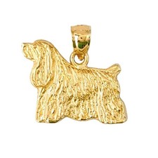 14k Yellow Gold Cocker Spaniel Dog Pendant / Charm, Made in USA