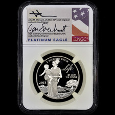2018-W 1 OZ PROOF PLATINUM EAGLE  NGC PF-70  COIN $100 LIFE MERCANTI EVERHART