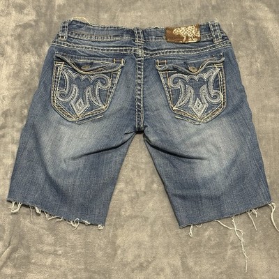 Buckle Mek/Bnm Cutoff Shorts Womens Sz 25 Denim Boot Cut 5 pocket Embellished