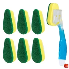 LOLA Soap Dispenser Dish Brush Wand, Absorbent Sponge Scrubber, No Leaking