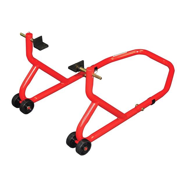 BikeTek Series 3 Universal Fit Rear Motorcycle Red Paddock Stand - Heavy Duty