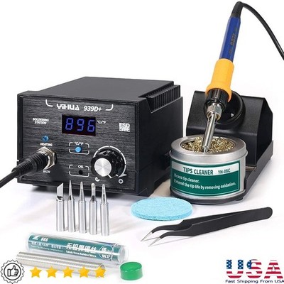 Powerful Soldering Station Adjustable 392°F to 896°F Smart Control LCD Display