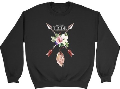 Love my Tribe Pfeilfedern Indianer Kinder Sweatshirt Geschenk Pullover