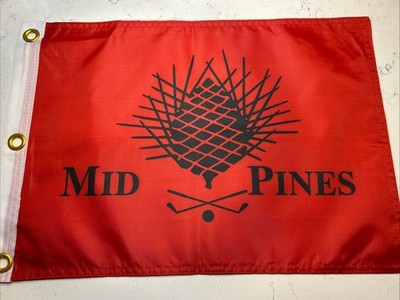MID PINES NORTH CAROLINA INN AND GOLF PIN FLAG W GROMMETS FREE SHIP AUTOGRAPHS