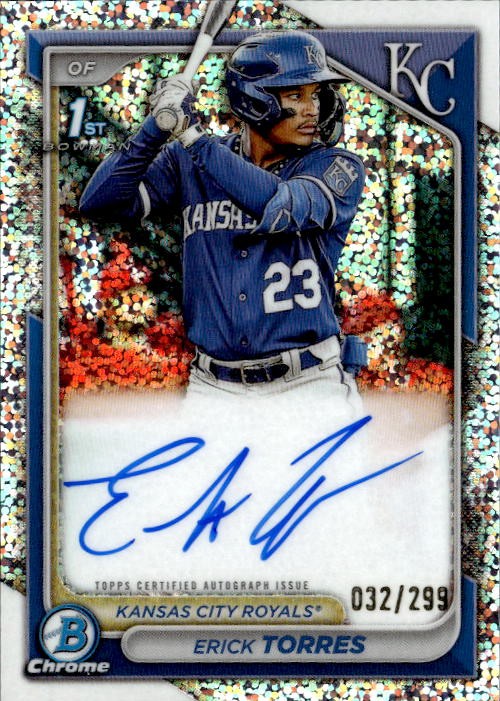2024 Bowman #CPA-ET Erick Torres Chrome Prospects AUTO Speckle Refractors #/299