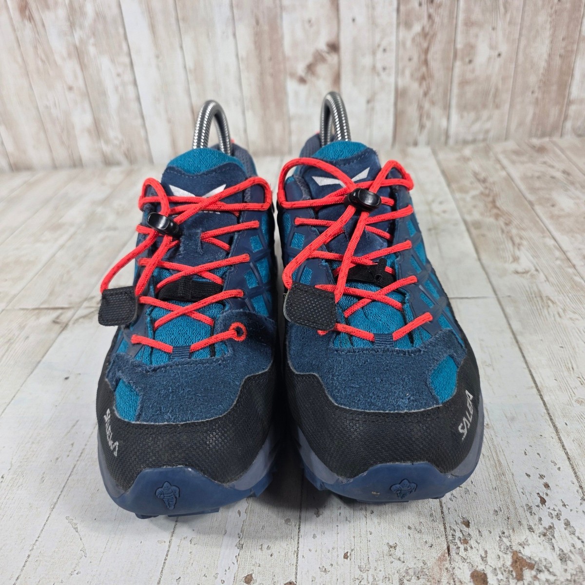 Salewa JR Wildfire WP Women 5 Hiking Shoes Blue Red Michelin Sole Waterproof View 4