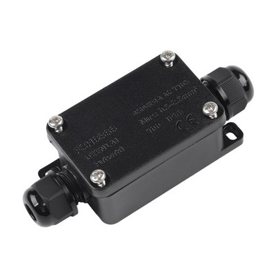 Anschlussdose 2 Ports 240-450V IP65 Kabelanschluss Junction Container Schwarz
