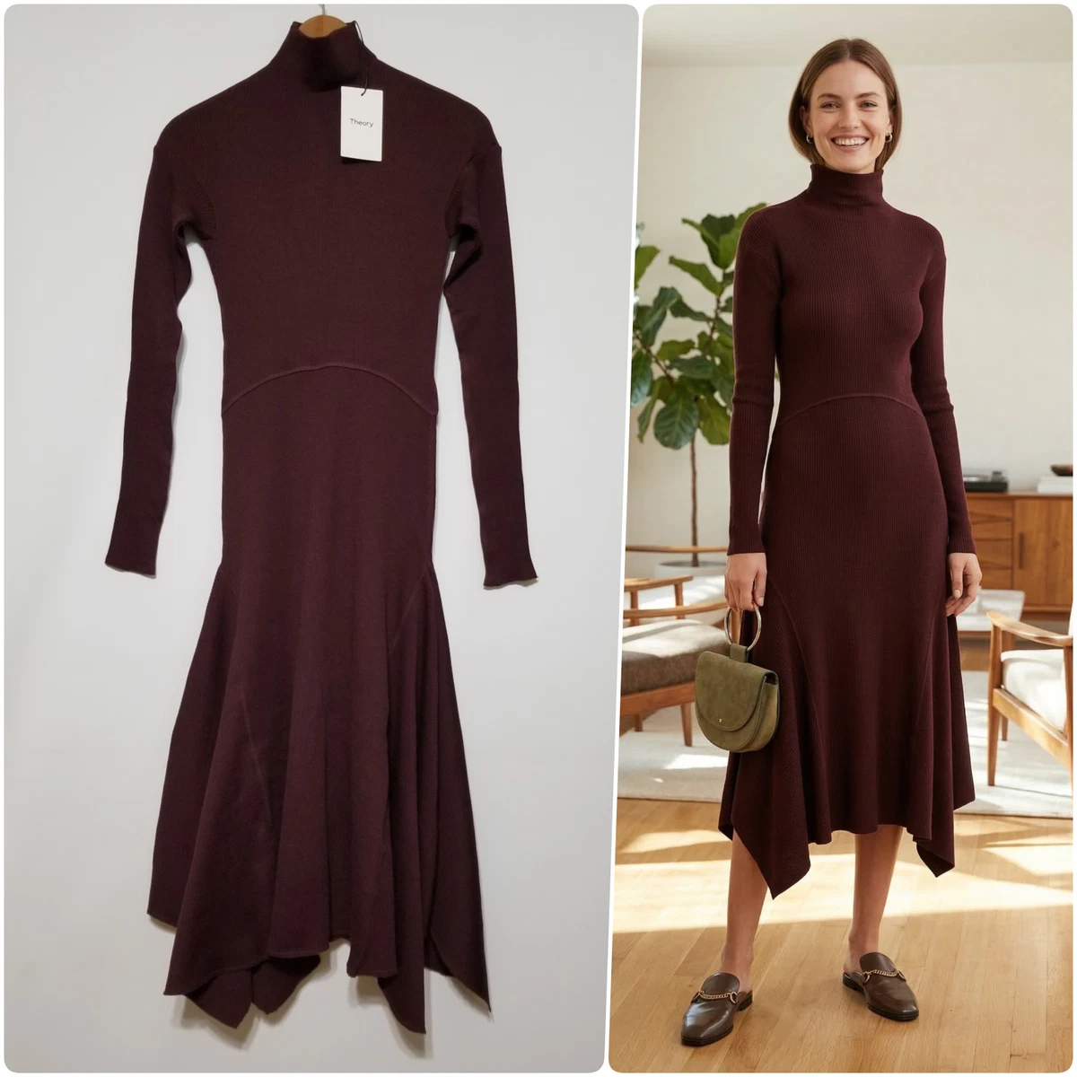 theory knit dresses for Women for sale back zipper