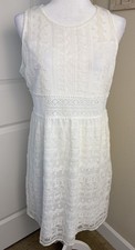 Suzanne Betro White Embroidered Lace Dress Medium NWT Boho Cottagecore $106