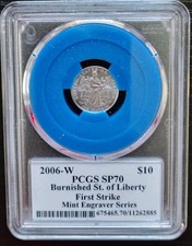 2006 W $10 Burnished Platinum Eagle PCGS MS70 SP70 MERCANTI Mint Engraver Series