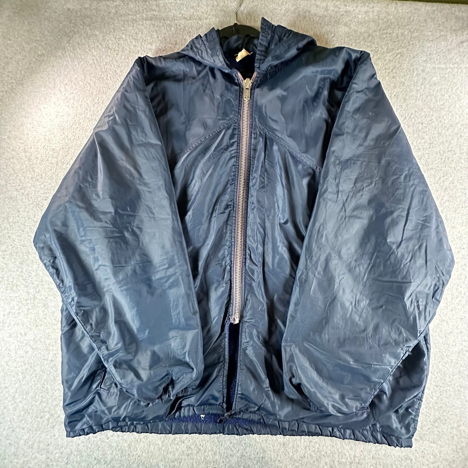 Vintage 60s Champion Navy Nylon Coach Jacket Desert 39 Football Made USA XL image 1