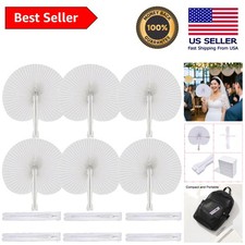 Lightweight 20 Pcs Round Handheld Paper Fans - Perfect for Weddings  Events