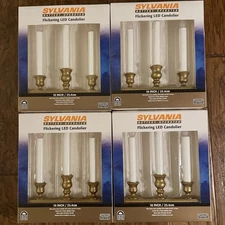 Sylvania 10" Auto Sensor LED Candoliers Four Packs Of 3 Gold Battery Operated