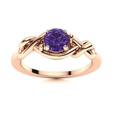 Natural Amethyst Unique Prong Boho Solitaire Daughter Ring Sterling Silver