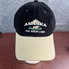 Alaska The Great Land Black and Tan Adjustable Cap Hat Artic Circle Enterprises