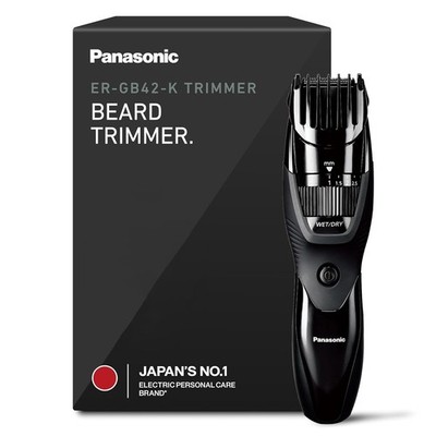 Panasonic ER-GB42-K Beard & Face Precision Trimmer, Wet/Dry, Cordless, Black
