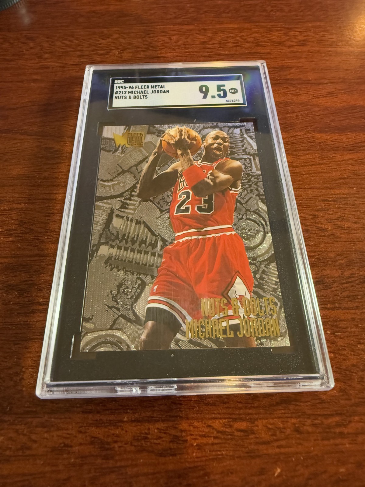 1995-96 Fleer Metal Nuts & Bolts #212 Michael Jordan HOF. SGC 9.5 MT+