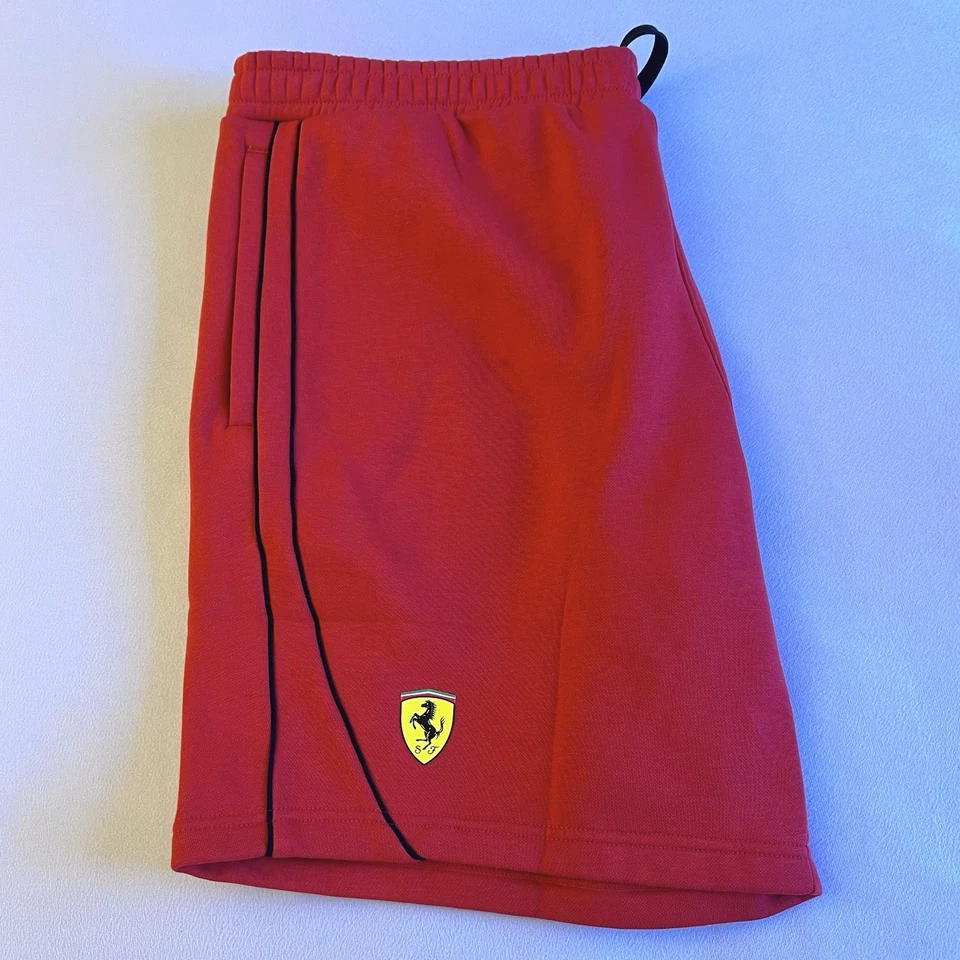 PUMA Men Scuderia Ferrari F-1 Race Shorts Red Casual Athletic Drawstring Sz 2XL - Image 3 of 4