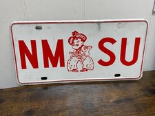 VTG NMSU New Mexico State Aggies PISTOL PETE Metal THICK License Plate