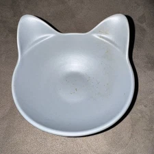 Cat Head Stoneware Bowl Gray 5 oz Dine In Cat Head Shaped Ceramic Food Bowl