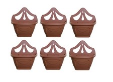 Image of 6 x Small 31cm Venetian Wall Planter Basket Garden Pot Plastic Terracotta Colour