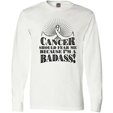 Inktastic Cancer Should Fear Me Long Sleeve T-Shirt Awareness Survivor Fighting