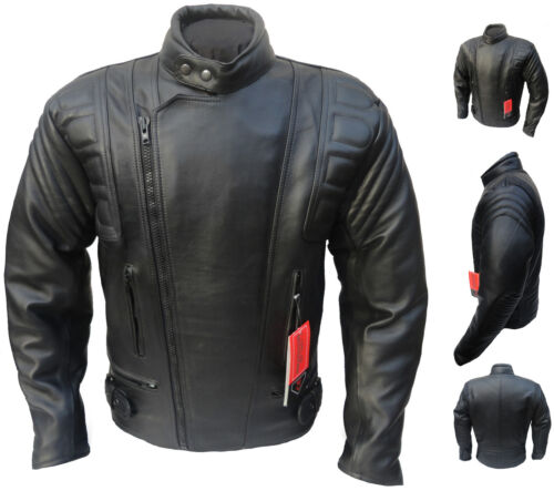 CE ARMOURED Leather Motorcycle Motorbike Racing Jacket XS - 11XL - Picture 1 of 5