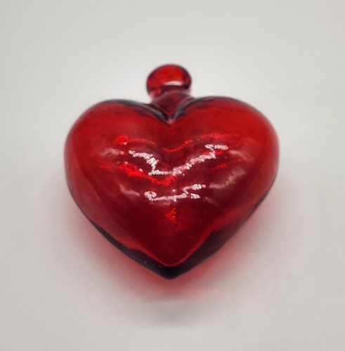 Vidrio soplado a mano mexicano corazón rojo, Corazón Vidrio Sopado 5,5" - Imagen 8 de 8